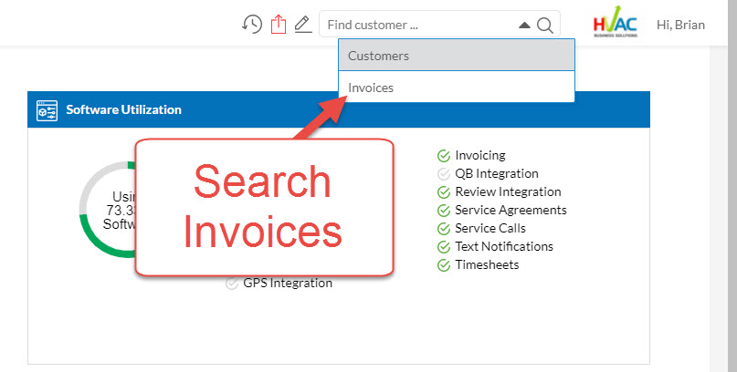 Switch to Invoice Search