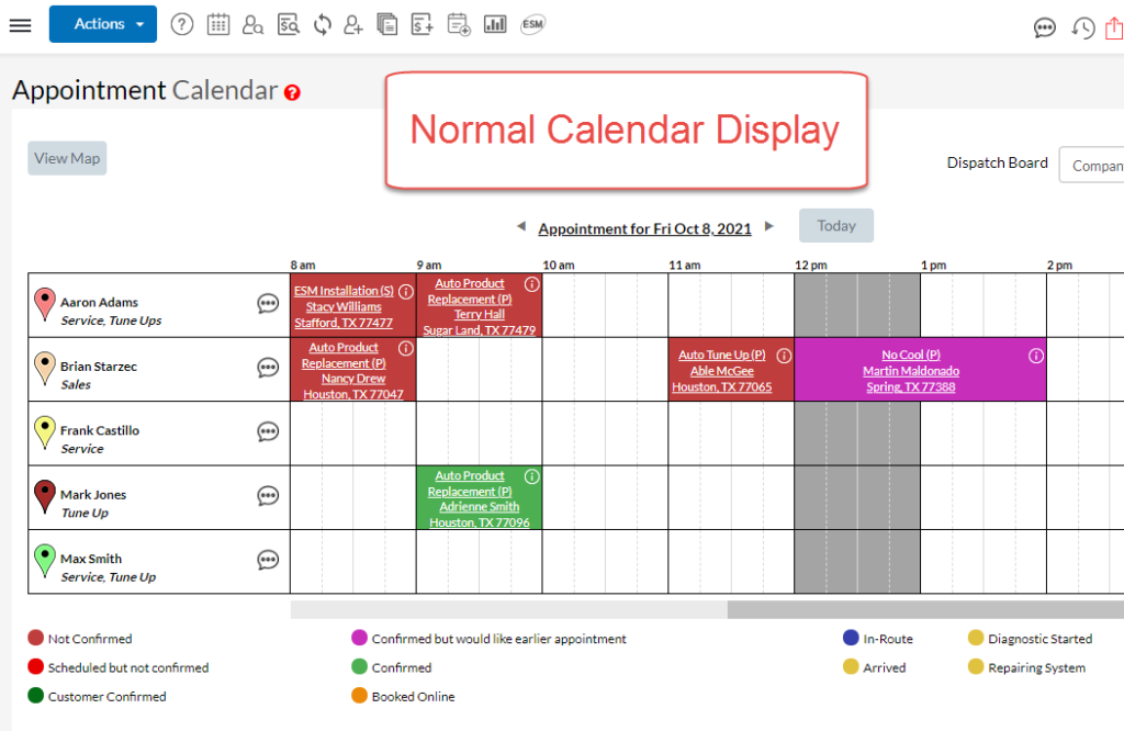 Normal Calendar Display