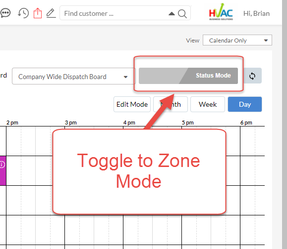 Toggle to Zone Mode