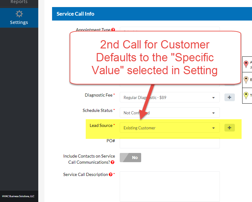 2nd Call - Default Value to Existing Customer