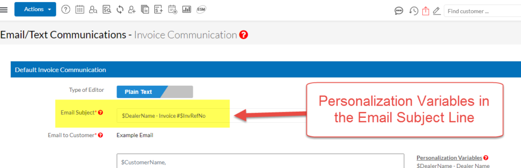 Personalization Variables in Email Subject Line