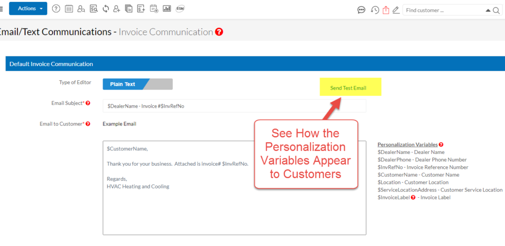 Send a Test Email to See How Personalization Variables Appear to Your Customer