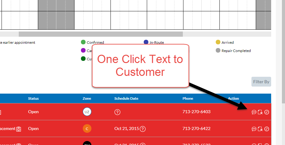 One Click Text to Customer