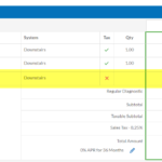 Service Agreement Cost Not in the Regular Amount Column
