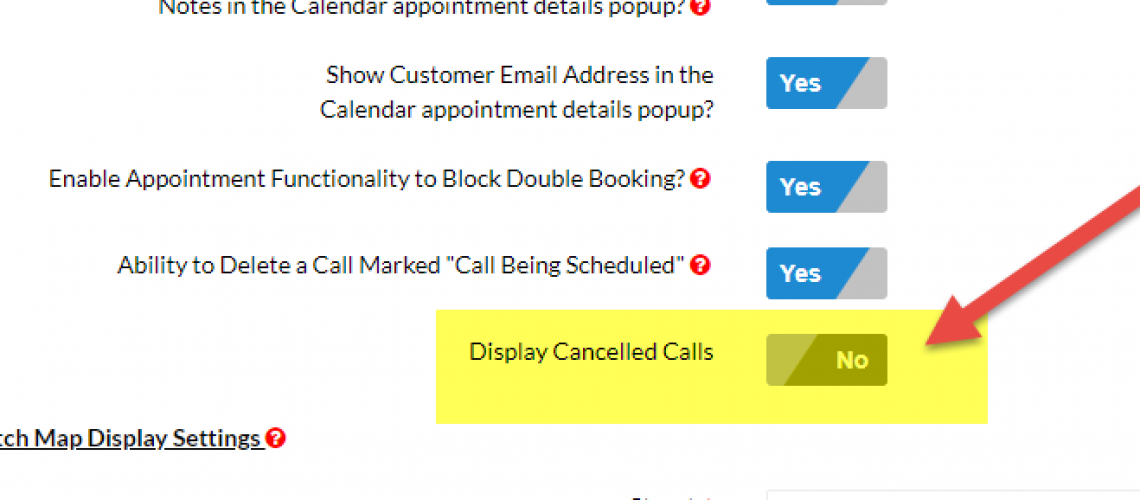 Do Not Display Cancelled Calls